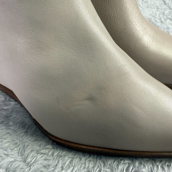 Franco Sarto Etta Pointed Toe Wedge Boot Tan Leather Ankle Booties Womens 6.5 - Picture 6 of 14